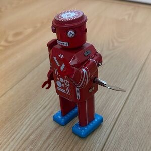 John Fluevog commemorative Red Wind-Up Robot Toy